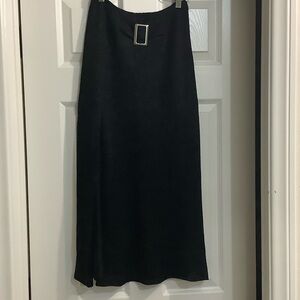 Chic Black Pencil Skirt with Buckle Detail brand new